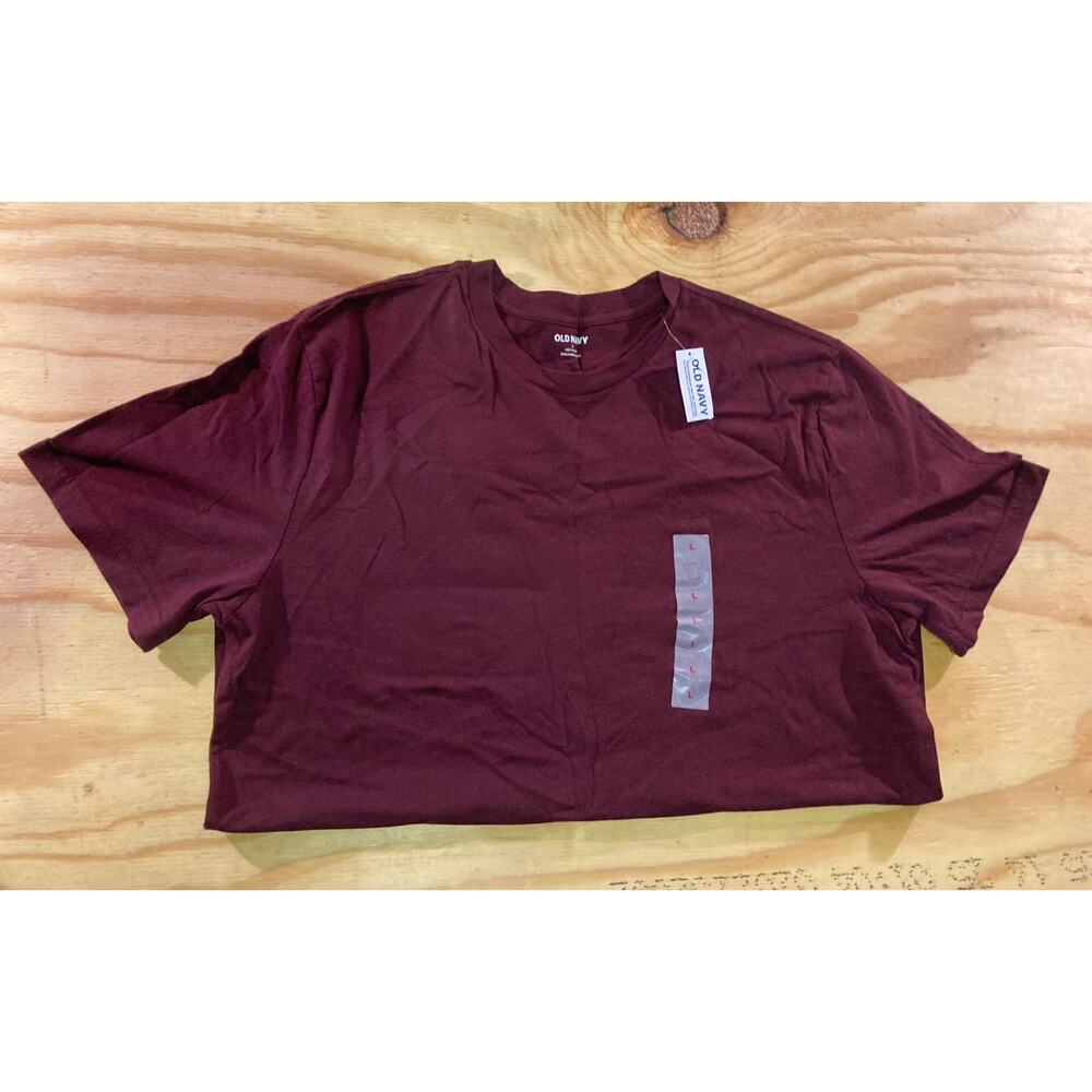 Old Navy Men's Large Soft Washed Maroon Short Sleeve Crew Neck- NWT